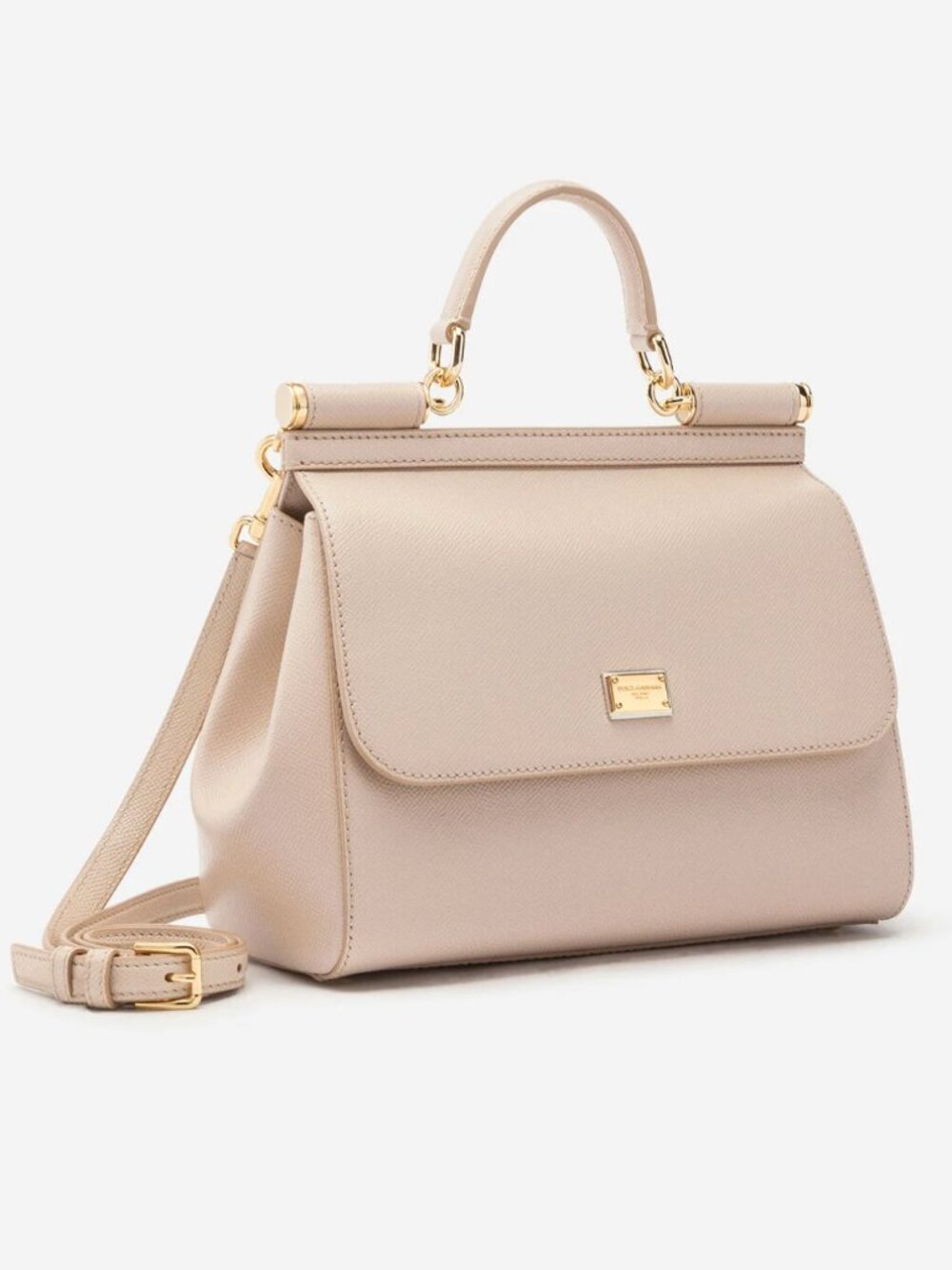 Dolce & Gabbana Sicily Large Top Handle Bag in Nude Blush